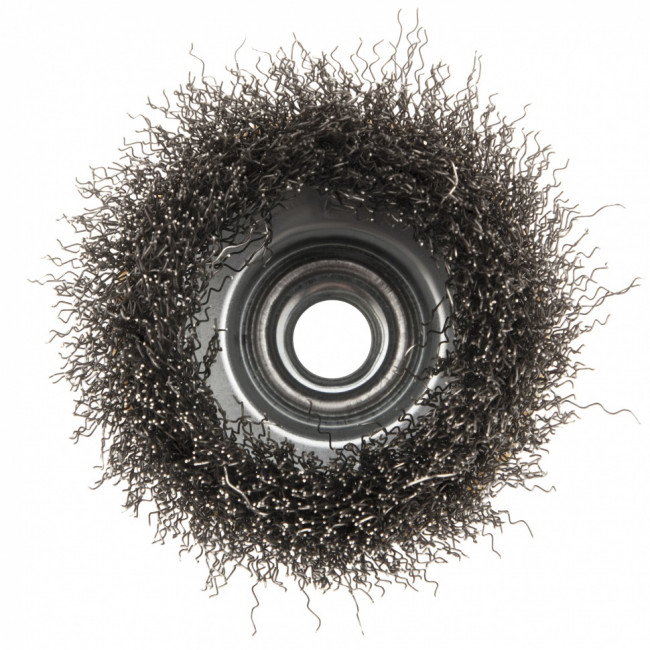 Щетка для УШМ, 75 мм, "Чашка", витая нержавеющая проволока 0.3 мм, М14 Denzel Щетка для УШМ, 75 мм, "Чашка", витая нержавеющая проволока 0.3 мм, М14 Denzel