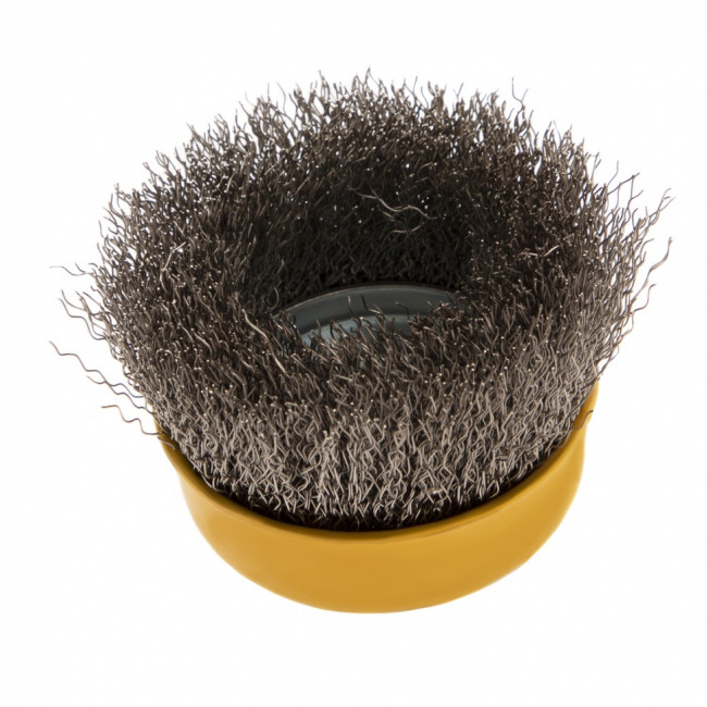 Щетка для УШМ, 75 мм, "Чашка", витая нержавеющая проволока 0.3 мм, М14 Denzel Щетка для УШМ, 75 мм, "Чашка", витая нержавеющая проволока 0.3 мм, М14 Denzel