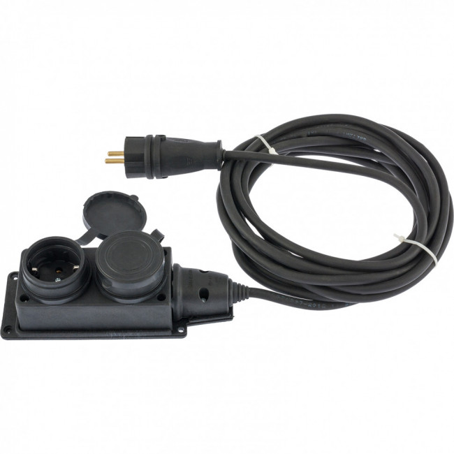 Удлинитель электрический силовой, 10 м, 2 розетки, КГ 3 х 1.5 мм, 16 А, тип УХЗ-16, Россия Denzel Удлинитель электрический силовой, 10 м, 2 розетки, КГ 3 х 1.5 мм, 16 А, тип УХЗ-16, Россия Denzel