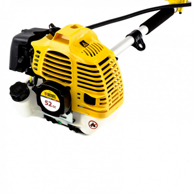 Триммер бензиновый DT 52S, 52 см3, 3 л. с, разъемная штанга, состоит из 2 частей Denzel