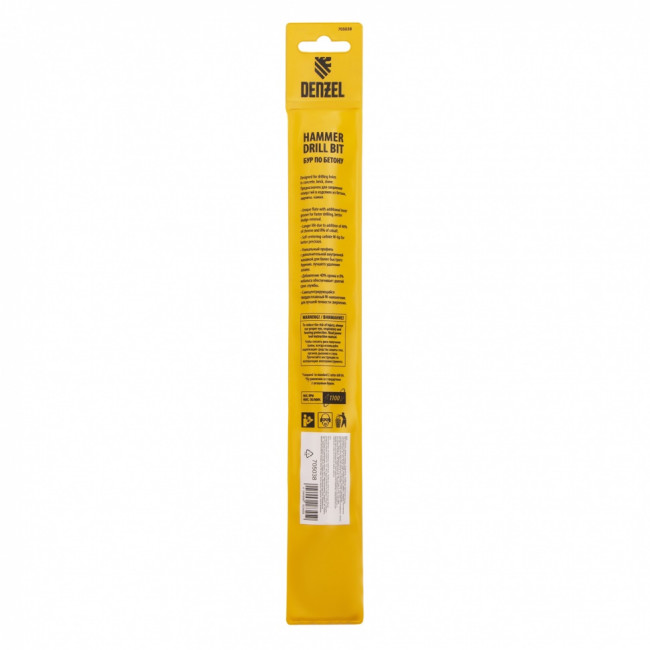 Бур по бетону, двойная спираль, три пылеотводящие кромки, 16 x 260 мм DENZEL ( 705038 ) Бур по бетону, двойная спираль, три пылеотводящие кромки, 16 x 260 мм DENZEL ( 705038 )