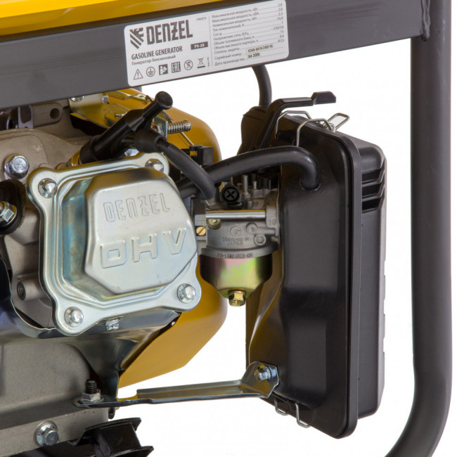 Генератор бензиновый PS 28, 2.8 кВт, 230 В, 15 л, ручной стартер Denzel ( 946824 )