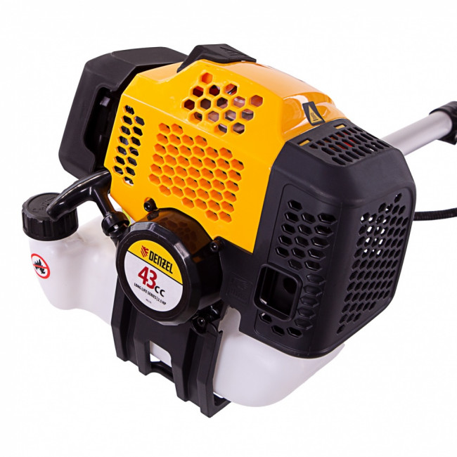 Триммер бензиновый DGT 430, 43 см3, 2.5 л. с, неразъемная штанга, состоит из 2 частей Denzel Триммер бензиновый DGT 430, 43 см3, 2.5 л. с, неразъемная штанга, состоит из 2 частей Denzel