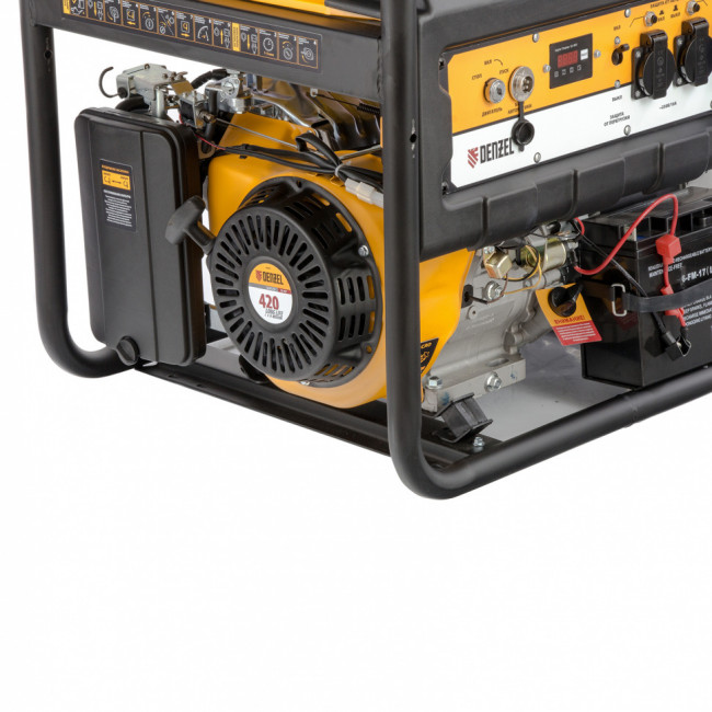 Генератор бензиновый PS 70 EA, 7.0 кВт, 230 В, 25 л, коннектор автоматики, электростартер Denzel