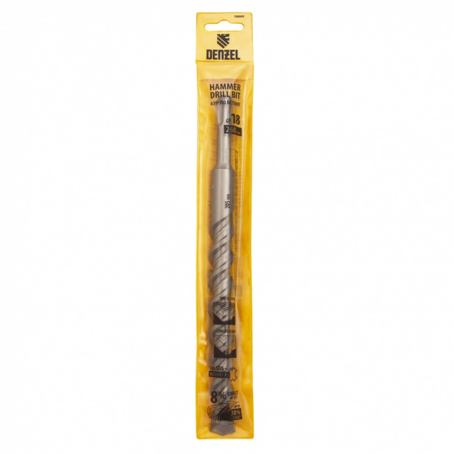 Бур по бетону, двойная спираль, три пылеотводящие кромки, 18 x 260 мм DENZEL ( 705043 ) Бур по бетону, двойная спираль, три пылеотводящие кромки, 18 x 260 мм DENZEL ( 705043 )