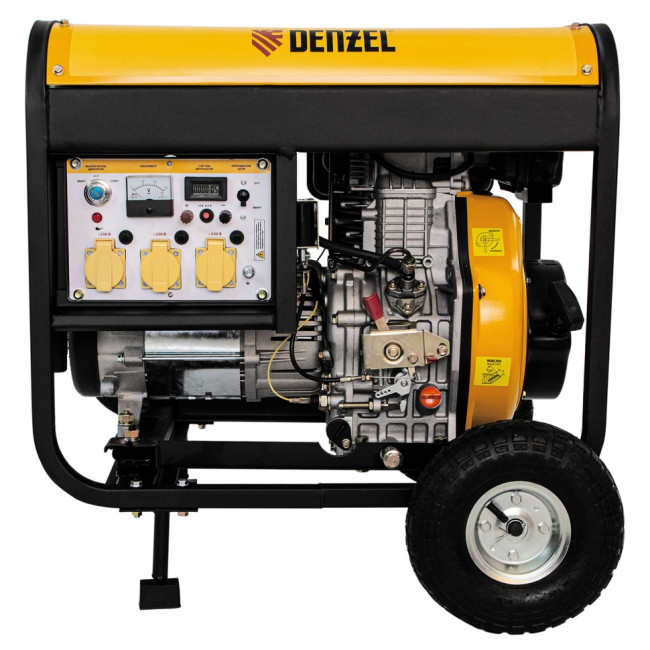 Генератор дизельный DD6300Е, 5.0 кВт, 220 В/50 Гц, 15 л, электростартер Denzel Генератор дизельный DD6300Е, 5.0 кВт, 220 В/50 Гц, 15 л, электростартер Denzel