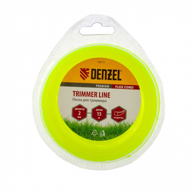 Леска для триммера, квадрат 2 мм х 15 м, блистер Flex cord Denzel Леска для триммера, квадрат 2 мм х 15 м, блистер Flex cord Denzel