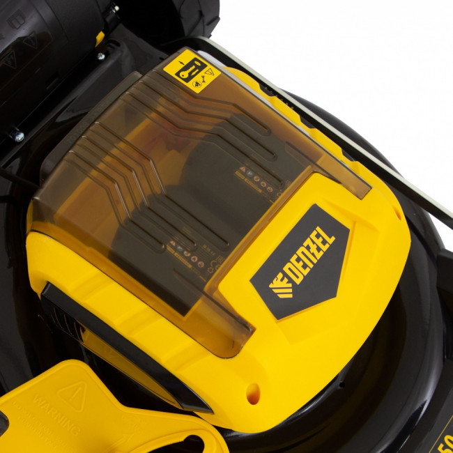 Газонокосилка аккумуляторная бесщеточная RLM450-36, Li-ion, 36 В, 4 Ач, 450 мм, травосборник 40 л Denzel ( 58910 )