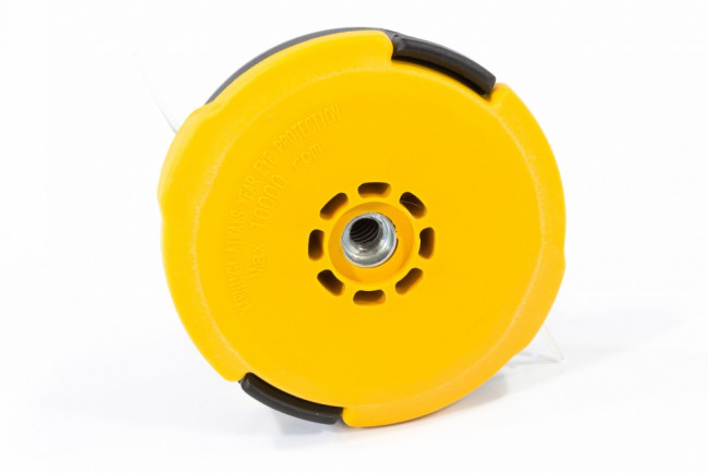 Катушка универсальная триммерная, гайка М10 х 1.25, М8, М12, винт М8-М10, левая резьба, шаг 1.5 мм Denzel Катушка универсальная триммерная, гайка М10 х 1.25, М8, М12, винт М8-М10, левая резьба, шаг 1.5 мм Denzel