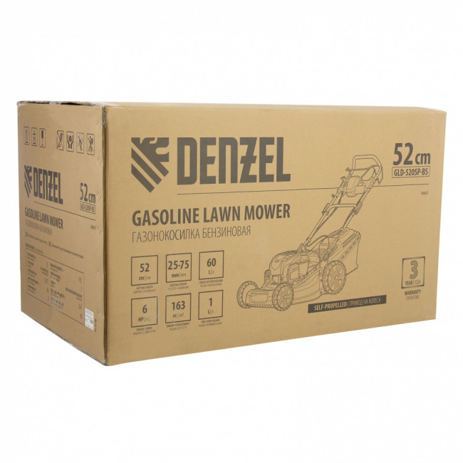 Газонокосилка бензиновая GLD-520SP-BS, 163 см3, Briggs Stratton, ширина 52 см, привод, 60 л Denzel ( 58807 )