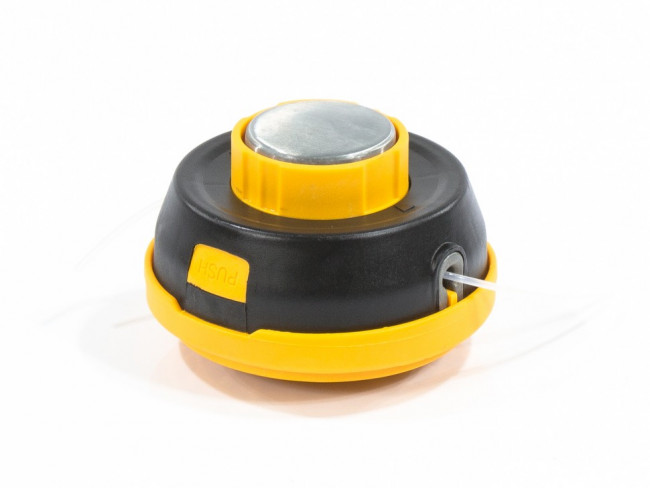 Катушка триммерная полуавтоматическая, легкая заправка лески, гайка M10x1.25, винт M10-M10, подшипник Denzel Катушка триммерная полуавтоматическая, легкая заправка лески, гайка M10x1.25, винт M10-M10, подшипник Denzel