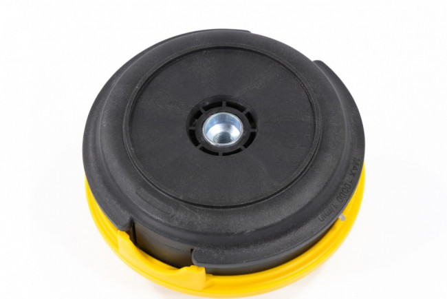 Катушка триммерная полуавтоматическая, легкая заправка лески, гайка M10x1.25, винт M10-M10, алюминиевая кнопка Denzel Катушка триммерная полуавтоматическая, легкая заправка лески, гайка M10x1.25, винт M10-M10, алюминиевая кнопка Denzel