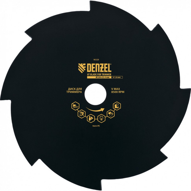 Диск для триммера, 230 х 25.4 мм, толщина 1.6 мм, 8 лезвий Denzel