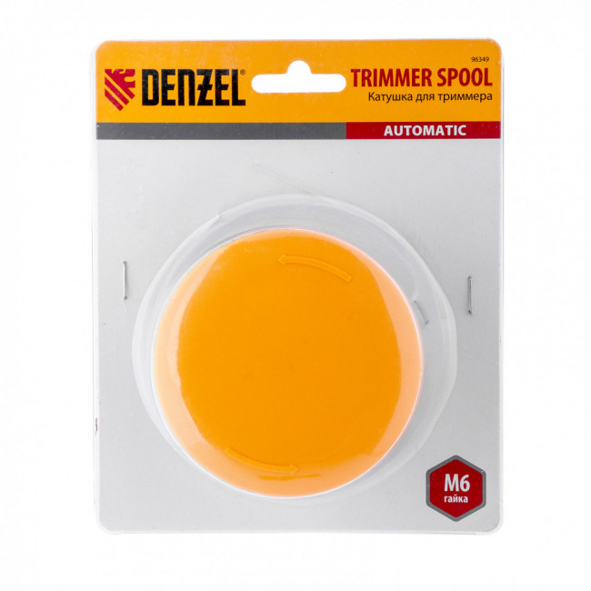 Катушка триммерная автоматическая, для Denzel TE-650 артикула 96620, в блистере, гайка M6 Denzel Катушка триммерная автоматическая, для Denzel TE-650 артикула 96620, в блистере, гайка M6 Denzel
