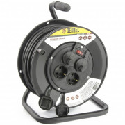 Удлинитель силовой на кабельной катушке, 50 м, 4 розетки с крышкой, IP44, 16 А, серия УХз16 Denzel Удлинитель силовой на кабельной катушке, 50 м, 4 розетки с крышкой, IP44, 16 А, серия УХз16 Denzel