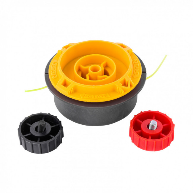 Катушка триммерная полуавтомат, быстрая заправка, шестигранник HEX х 15/6, болт 5/16 левый, М8 левый Denzel