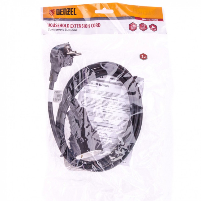 Удлинитель бытовой с заземлением, 2 м, 1 прорезиненная розетка, 16 A, серия УХз16 Denzel, ( 95916 ) Удлинитель бытовой с заземлением, 2 м, 1 прорезиненная розетка, 16 A, серия УХз16 Denzel, ( 95916 )