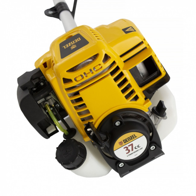 Триммер бензиновый DTL-37-4T, 4-тактный, 37 см3, неразъемная штанга, состоит из 2 частей Denzel ( 96267 )