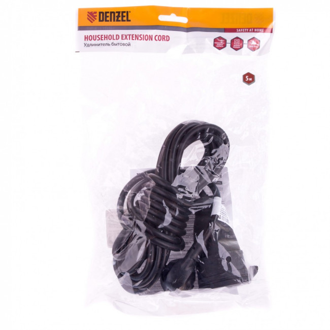 Удлинитель бытовой с заземлением, 5 м, 1 прорезиненная розетка, 16 A, серия УХз16 Denzel, ( 95917 ) Удлинитель бытовой с заземлением, 5 м, 1 прорезиненная розетка, 16 A, серия УХз16 Denzel, ( 95917 )