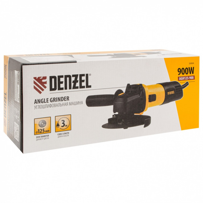 Машина шлифовальная угловая AGH125-900, 900 Вт, 125 мм, 11000 об/мин Denzel ( 26904 ) Машина шлифовальная угловая AGH125-900, 900 Вт, 125 мм, 11000 об/мин Denzel ( 26904 )