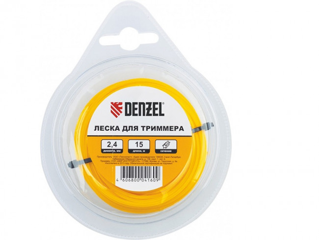 Леска для триммера квадратная, 1.6 мм х 15 м Denzel Россия