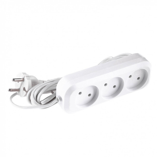 Удлинитель бытовой, без заземления, 5 м, 3 розетки, 6 A, серия УХ6 Denzel, ( 95927 )