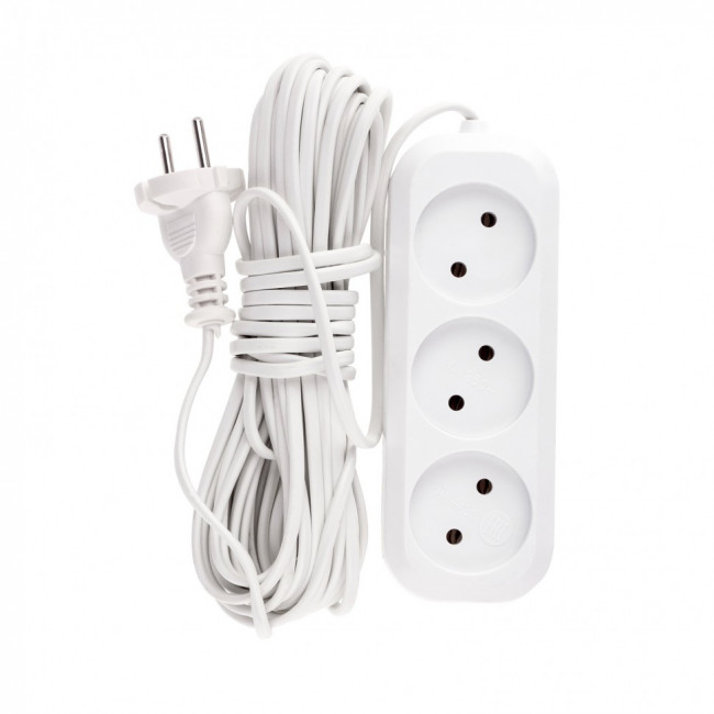 Удлинитель бытовой, без заземления, 10 м, 3 розетки, 6 А, серия УХ6 Denzel Удлинитель бытовой, без заземления, 10 м, 3 розетки, 6 А, серия УХ6 Denzel