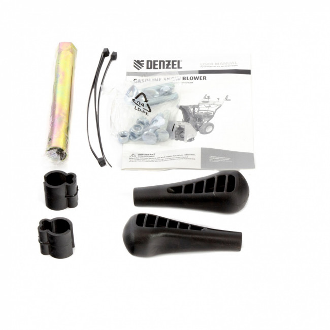 Бензиновая снегоуборочная машина SB 650 E, 6.5 л.с, с электростартером, фара Denzel Бензиновая снегоуборочная машина SB 650 E, 6.5 л.с, с электростартером, фара Denzel