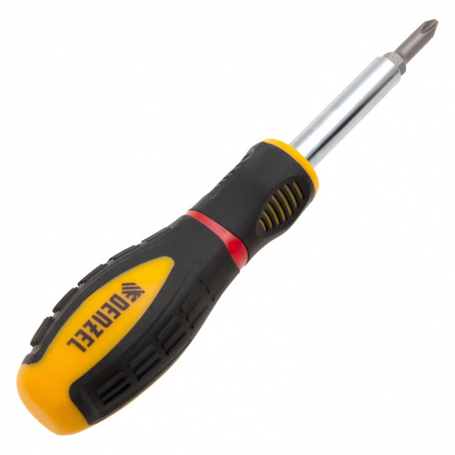 Отвертка комбинированная, SL3/16"-PH1, SL1/4"-PH2, 3-х компонентная рукоятка// Denzel ( 7713381 )