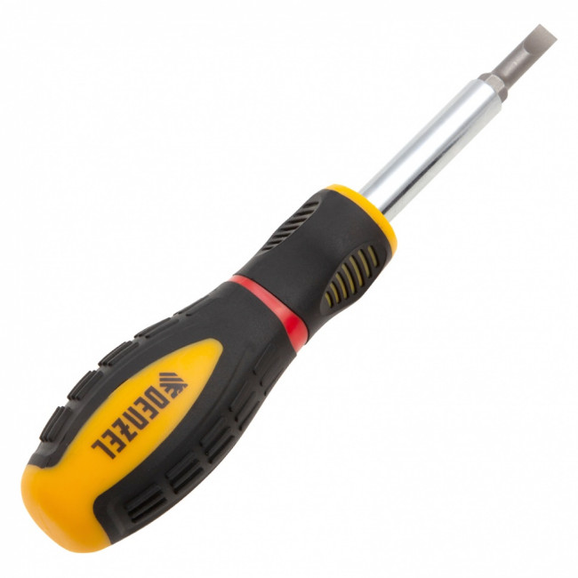 Отвертка комбинированная, SL3/16"-PH1, SL1/4"-PH2, 3-х компонентная рукоятка// Denzel ( 7713381 )