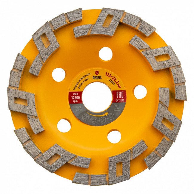 Чашка алмазная зачистная, 125 мм, Волна Denzel Чашка алмазная зачистная, 125 мм, Волна Denzel