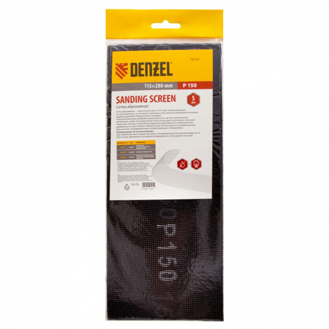 Сетка абразивная, P 150, 115 х 280 мм, 5 шт Denzel Сетка абразивная, P 150, 115 х 280 мм, 5 шт Denzel