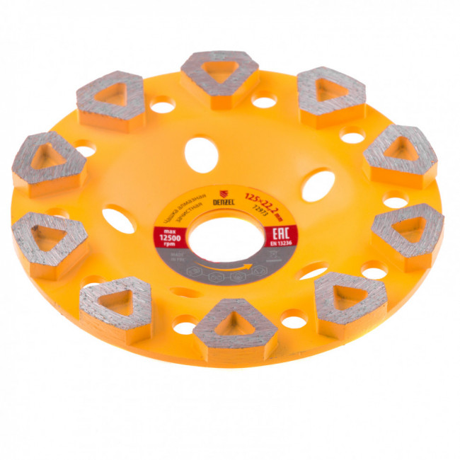 Чашка алмазная зачистная, 125 мм, Бриллиант Denzel Чашка алмазная зачистная, 125 мм, Бриллиант Denzel
