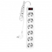 Удлинитель бытовой, с заземлением и выключателем, 2 м, 6 розеток, 10 A, серия УХз10 Denzel Удлинитель бытовой, с заземлением и выключателем, 2 м, 6 розеток, 10 A, серия УХз10 Denzel