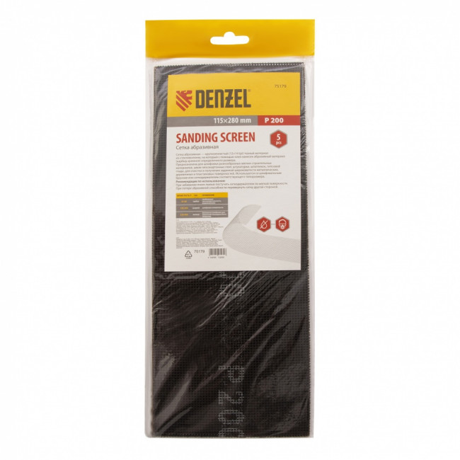 Сетка абразивная, P 200, 115 х 280 мм, 5 шт Denzel Сетка абразивная, P 200, 115 х 280 мм, 5 шт Denzel