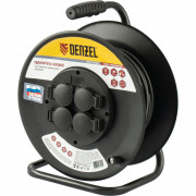 Удлинитель силовой на стальной катушке, ПВС 3 х 2.5 мм, 30 м, 4 розетки, 16 А, тип УХз-16 Denzel Удлинитель силовой на стальной катушке, ПВС 3 х 2.5 мм, 30 м, 4 розетки, 16 А, тип УХз-16 Denzel