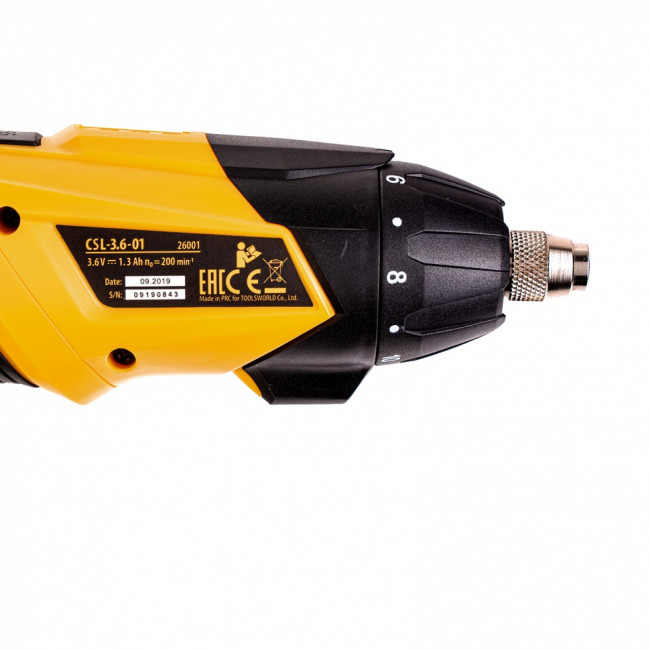 Отвертка аккумуляторная CSL-3.6-01, Li-Ion, 3.6 В, 1.3 А*ч, 200 об/мин, с аксессуарами Denzel Отвертка аккумуляторная CSL-3.6-01, Li-Ion, 3.6 В, 1.3 А*ч, 200 об/мин, с аксессуарами Denzel