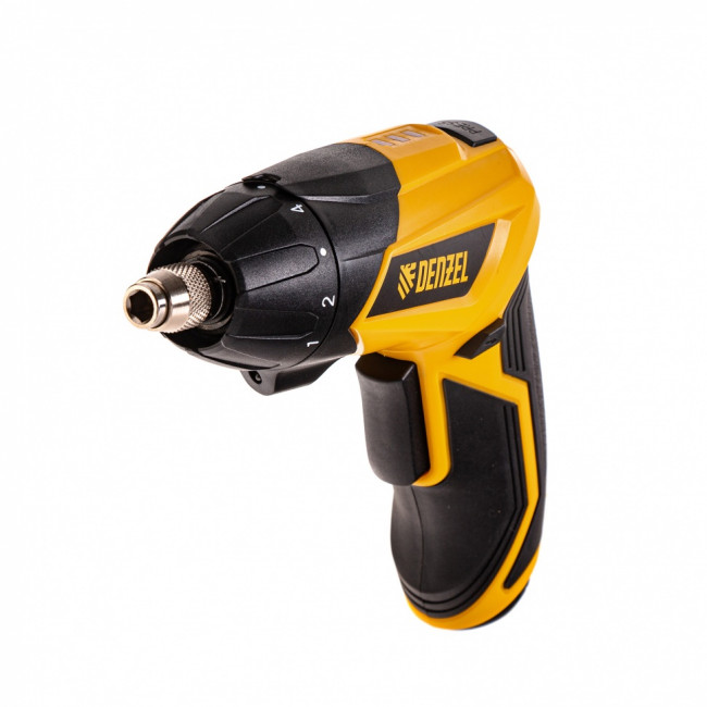 Отвертка аккумуляторная CSL-3.6-01, Li-Ion, 3.6 В, 1.3 А*ч, 200 об/мин, с аксессуарами Denzel Отвертка аккумуляторная CSL-3.6-01, Li-Ion, 3.6 В, 1.3 А*ч, 200 об/мин, с аксессуарами Denzel