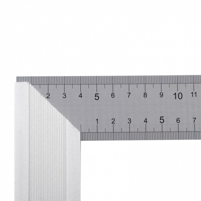 Угольник стальной 300 мм, нержавеющая сталь, градуировка, алюминиевое основание Denzel ( 32397 )