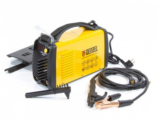 Аппарат инверторный дуговой сварки ММА-200ID, 200 А, ПВР 60%, диаметр электрода 1.6-5 мм, провод 2 м Denzel Аппарат инверторный дуговой сварки ММА-200ID, 200 А, ПВР 60%, диаметр электрода 1.6-5 мм, провод 2 м Denzel