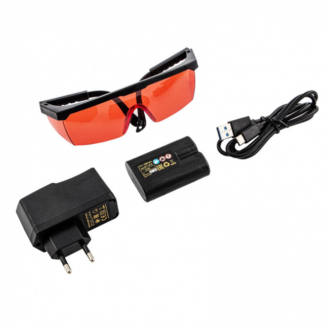 Лазерный уровень мультипризменный LX 360-2 Red, 30 м, 635 нм, аккумулятор Li 2800 мАч, резьба 5/8" Denzel ( 35076 )