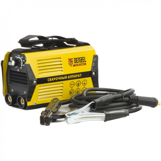 Аппарат инверторный дуговой сварки DS-180 Compact, 180 А, ПВ 70%, диаметр электрода 1.6-4 мм Denzel Аппарат инверторный дуговой сварки DS-180 Compact, 180 А, ПВ 70%, диаметр электрода 1.6-4 мм Denzel