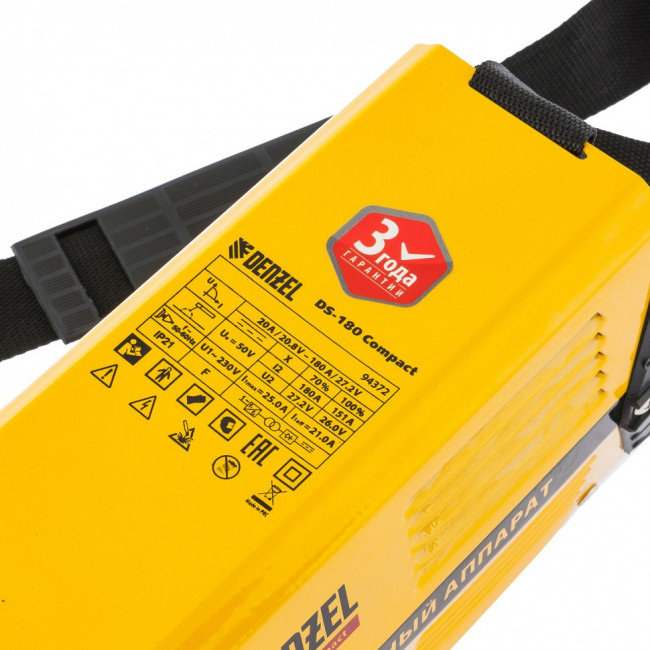 Аппарат инверторный дуговой сварки DS-180 Compact, 180 А, ПВ 70%, диаметр электрода 1.6-4 мм Denzel Аппарат инверторный дуговой сварки DS-180 Compact, 180 А, ПВ 70%, диаметр электрода 1.6-4 мм Denzel