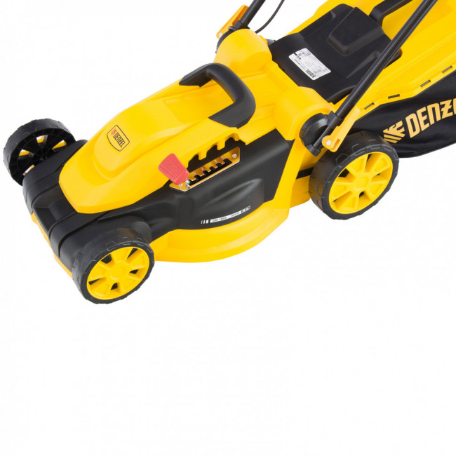 Газонокосилка электрическая GM-1800, 1800 Вт, ширина 38 см, 6 уровней, травосборник 40 л. Denzel, ( 96617 ) Газонокосилка электрическая GM-1800, 1800 Вт, ширина 38 см, 6 уровней, травосборник 40 л. Denzel, ( 96617 )