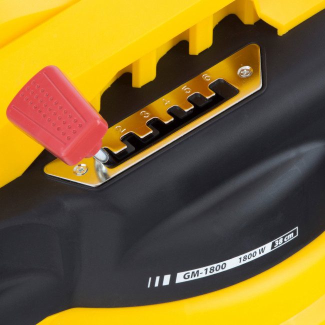 Газонокосилка электрическая GM-1800, 1800 Вт, ширина 38 см, 6 уровней, травосборник 40 л. Denzel, ( 96617 ) Газонокосилка электрическая GM-1800, 1800 Вт, ширина 38 см, 6 уровней, травосборник 40 л. Denzel, ( 96617 )