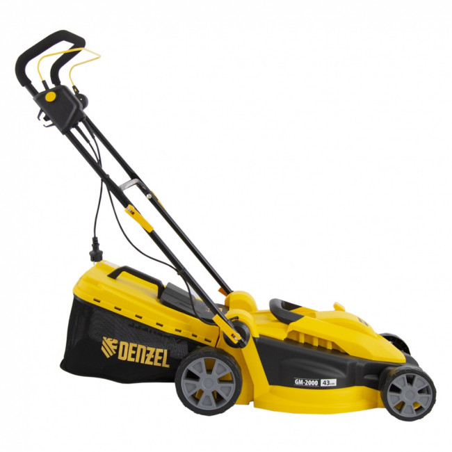 Газонокосилка электрическая GM-2000, 2000 Вт, ширина 43 см, 6 уровней, травосборник 45 л. Denzel Газонокосилка электрическая GM-2000, 2000 Вт, ширина 43 см, 6 уровней, травосборник 45 л. Denzel